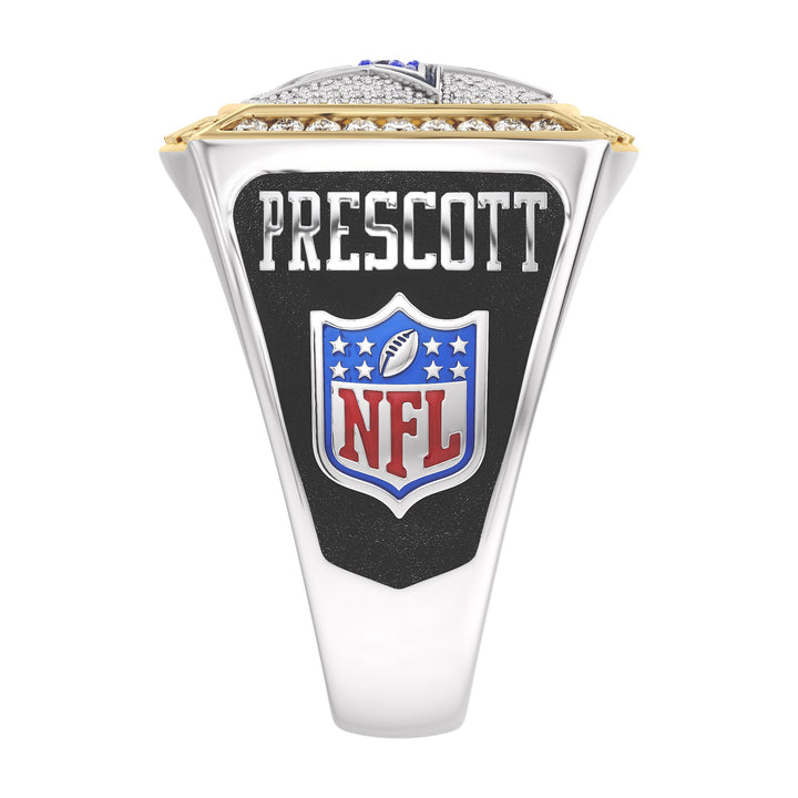 DAK PRESCOTT MEN'S AUTOGRAPH RING with 1/2 CTTW Diamonds, 10K Yellow Gold and Sterling Silver