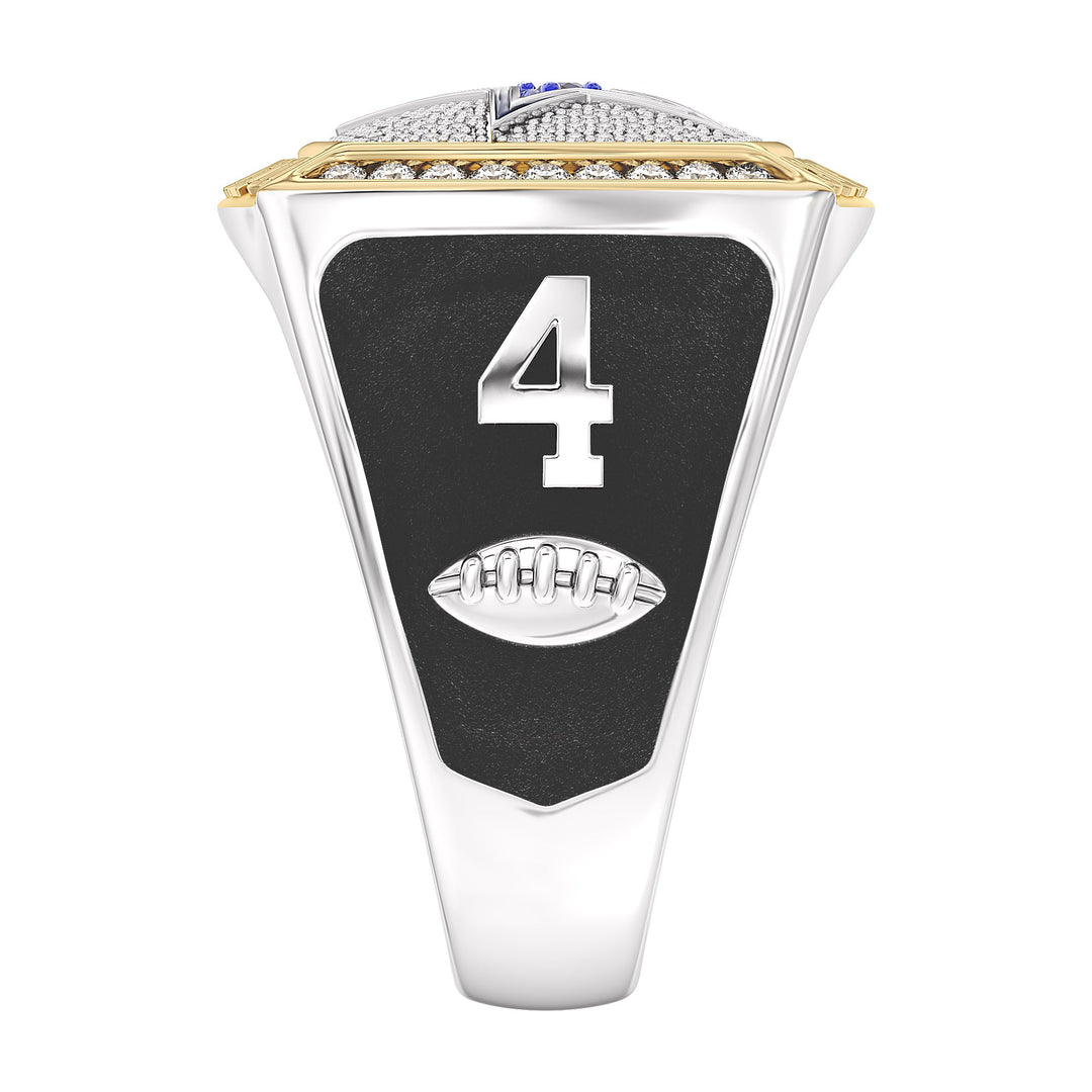 DAK PRESCOTT MEN'S AUTOGRAPH RING with 1/2 CTTW Diamonds, 10K Yellow Gold and Sterling Silver