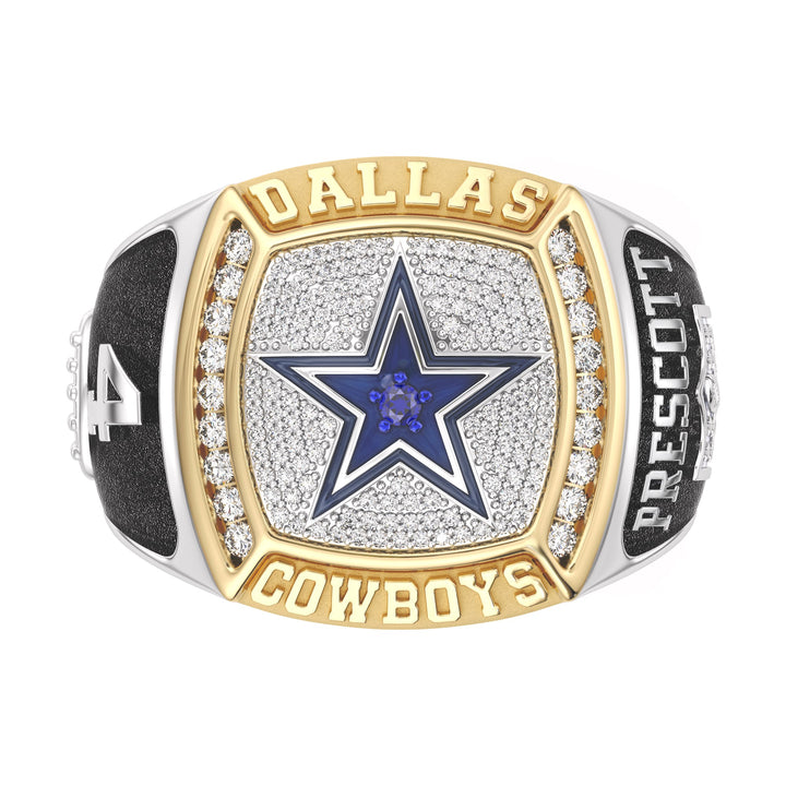 DAK PRESCOTT MEN'S AUTOGRAPH RING with 1/2 CTTW Diamonds, 10K Yellow Gold and Sterling Silver