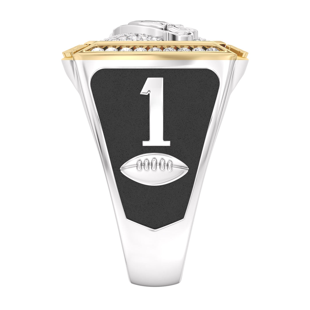 JALEN HURTS MEN'S AUTOGRAPH RING with 1/2 CTTW Diamonds, 10K Yellow Gold and Sterling Silver