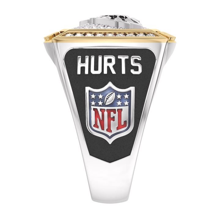 JALEN HURTS MEN'S AUTOGRAPH RING with 1/2 CTTW Diamonds, 10K Yellow Gold and Sterling Silver